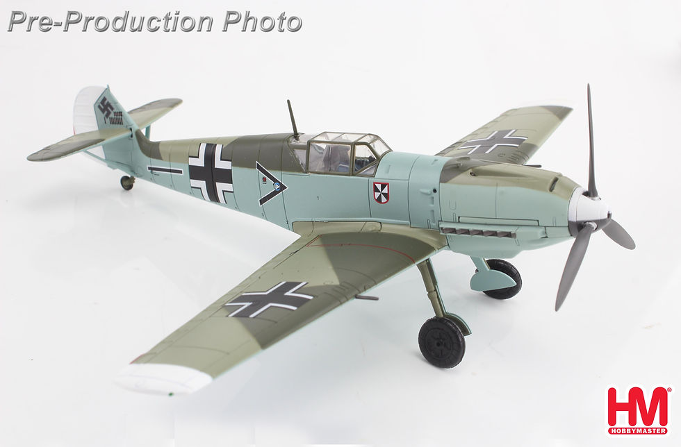 Thumbnail: Hobby Master HA8722, BF 109E-4 "Franz von Werra" II/JG-3, Sept 1940, 1:48