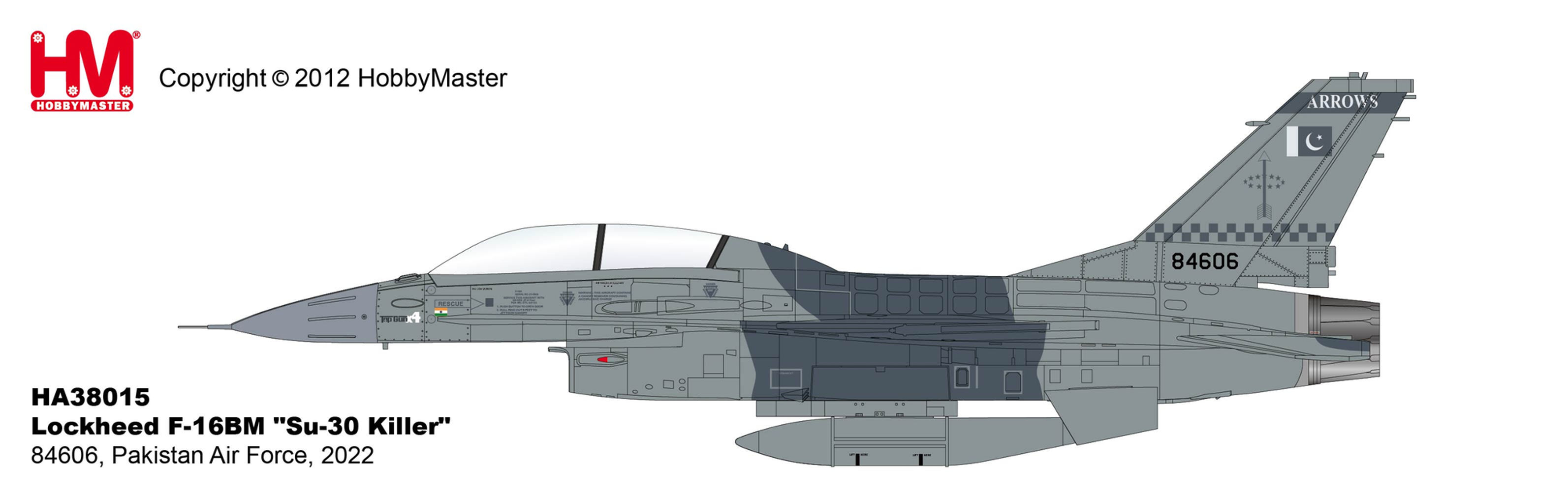 Hobby Master HA38015, Lockheed F-16BM "Su-30 Killer" 84606, Pakistan, 1:72