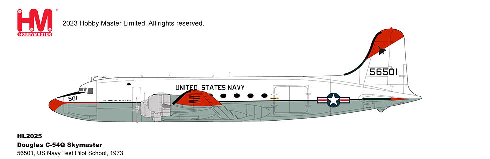 Thumbnail: Hobby Master HL2025, Douglas C-54Q Skymaster 56501, US Navy Test Pilot, 1:200