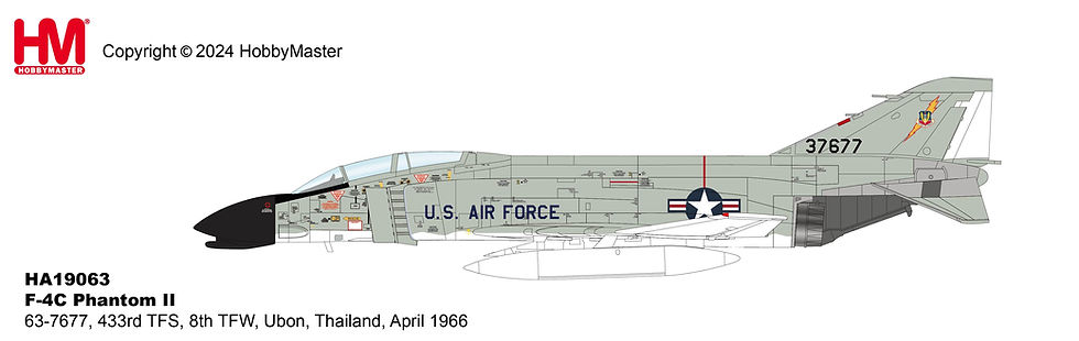 Thumbnail: Hobby Master HA19063, F-4C Phantom II 63-7677, 433rd TFS, 8th TFW, Ubon, 1:72