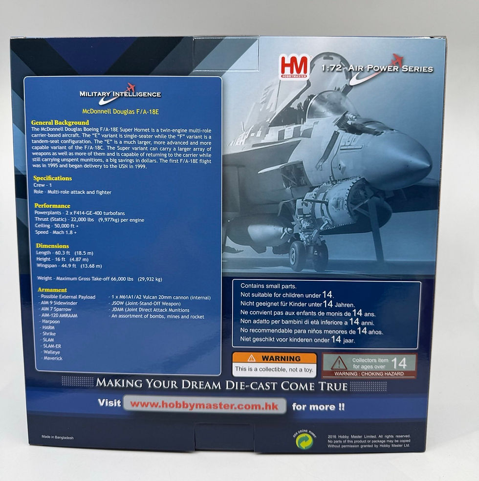 Thumbnail: Hobby Master HA5141, F/A-18E "Golden Warriors" 168910, VFA-87, 2017 ", 1:72