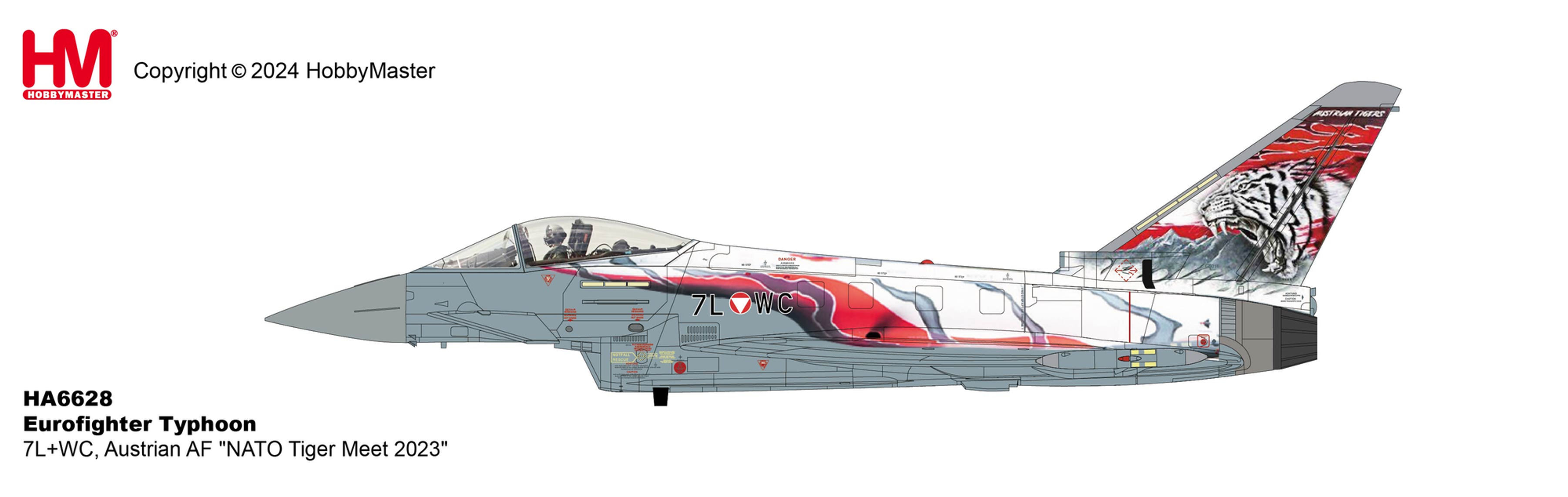 Hobby Master HA6628, Eurofighter Typhoon 7L+WC, Austrian AF "NATO Tiger, 1:72