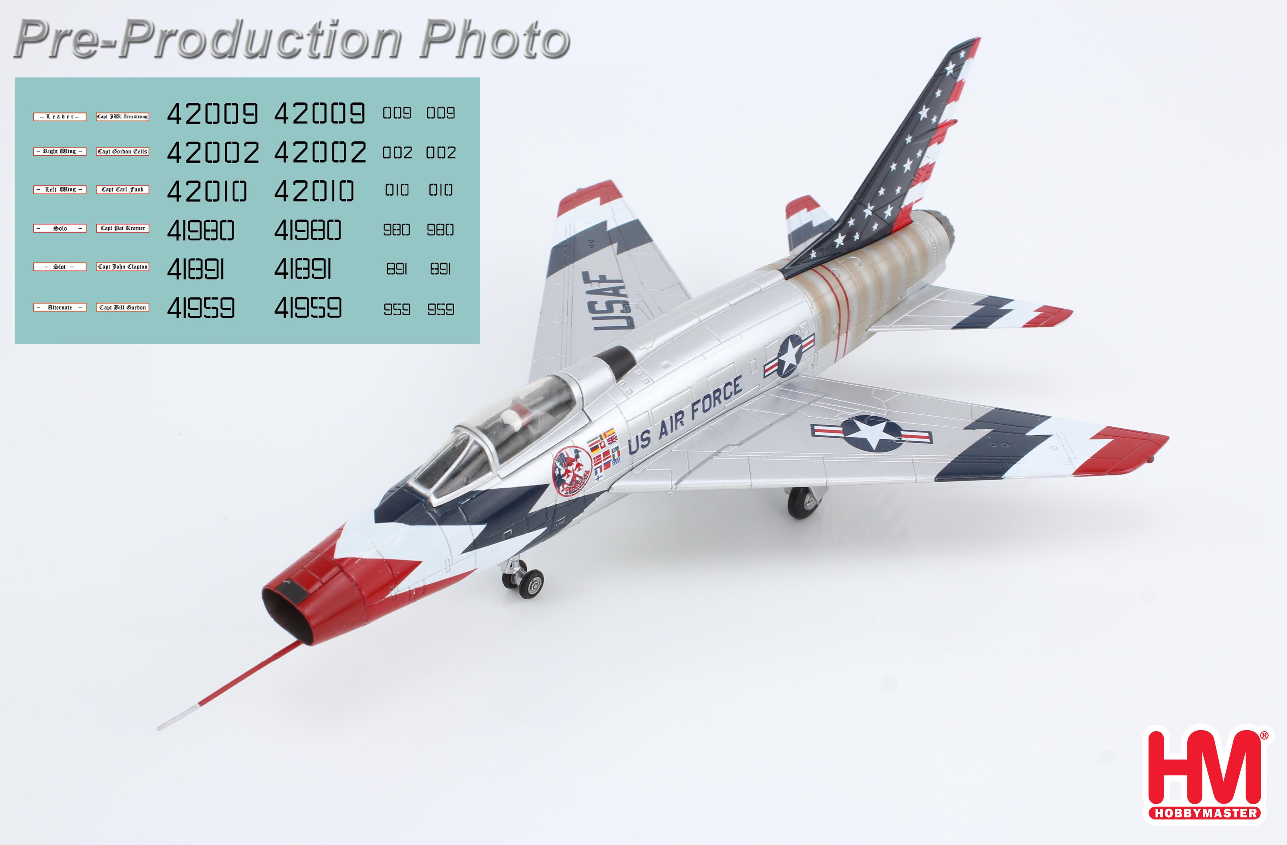 Hobby Master HA2124, F-100 Skyblazers USAF, 1960 Season (with decals for 6, 1:72