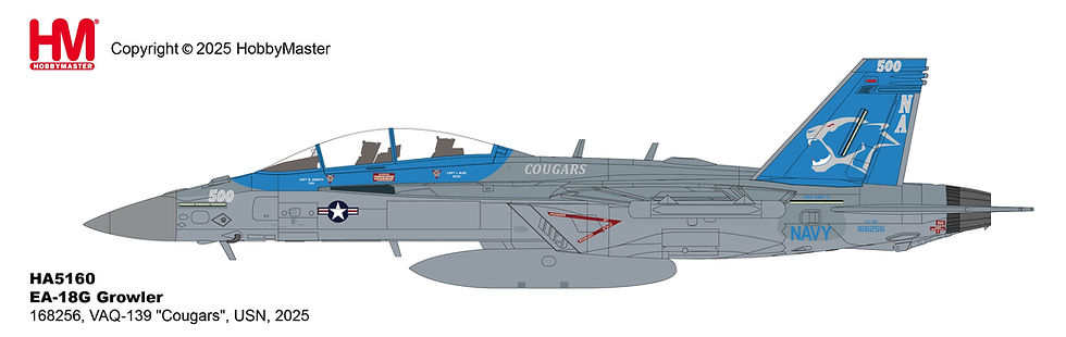 Thumbnail: Hobby Master HA5160, EA-18G Growler 168256, VAQ-139 "Cougars", USN, 2025, 1:72