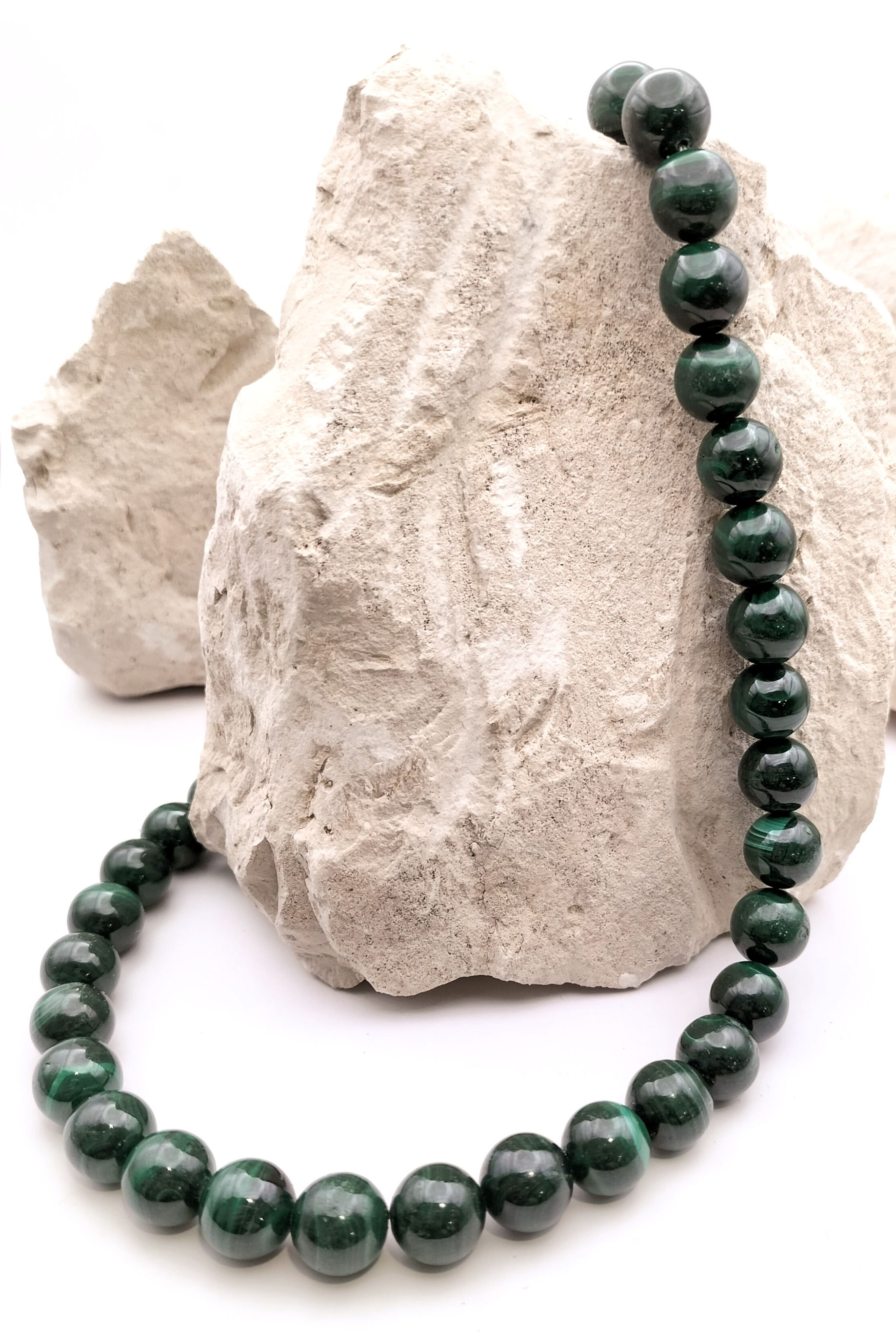 Collier malachite 10 mm