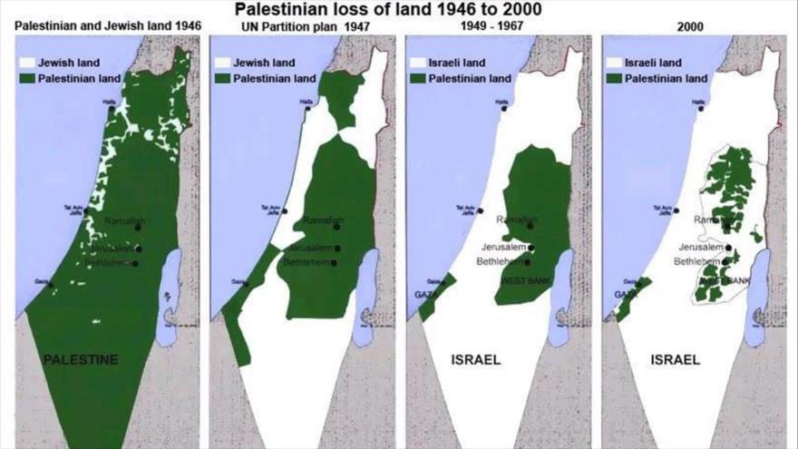 El mapa de Palestina ha cambiado por los problemas sociales y bélicos con Israel. Tomado de Radio Macondo