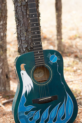 Gelineau Fisher Artwork, Ojibwe Woodlands Artist, Eagle Guitar, Native Artwork,