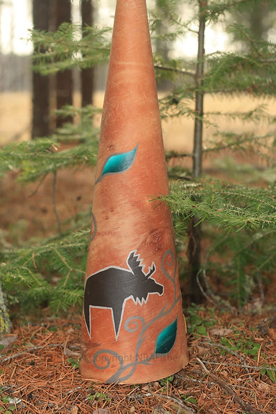 Birch Bark Moose Call, Moose Hunting, Moose Painting, Native Artwork, Gelineau Fisher, Native Art Gallery