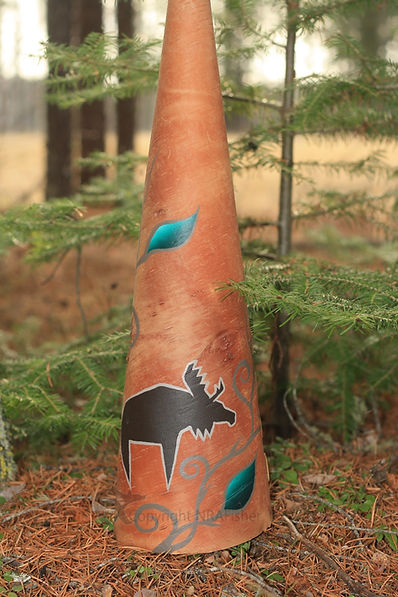Birch Bark Moose Call, Moose Hunting, Moose Painting, Native Artwork, Gelineau Fisher, Native Art Gallery