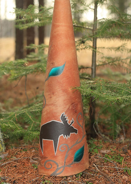 Birch Bark Moose Call, Moose Hunting, Moose Painting, Native Artwork, Gelineau Fisher, Native Art Gallery