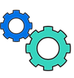 two gears icons