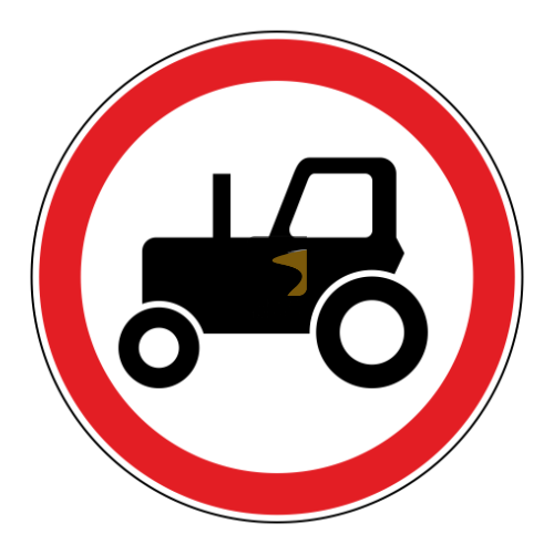 Дорожный знак 3.6. Движение тракторов запрещено - купить дорожный знак в Москве