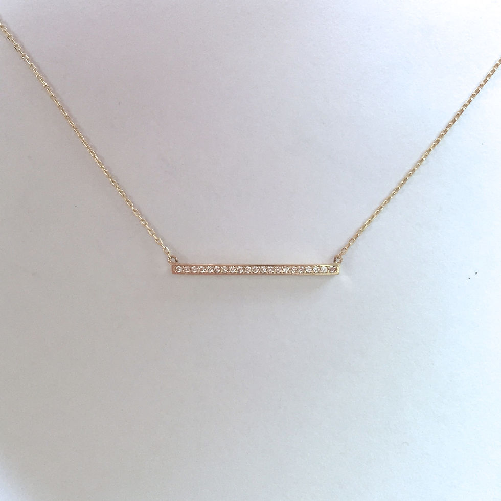 Thumbnail: Thin Pavé Bar Necklace