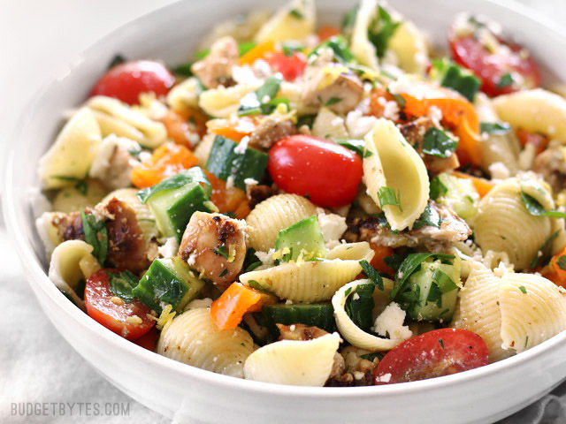 Greek Chicken Pasta Salad by Budget Bytes