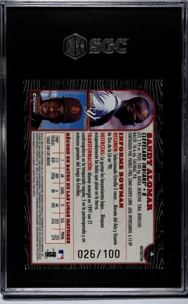 Back of 1993 Rare Air Gold Michael Jordan promo card in SGC holder