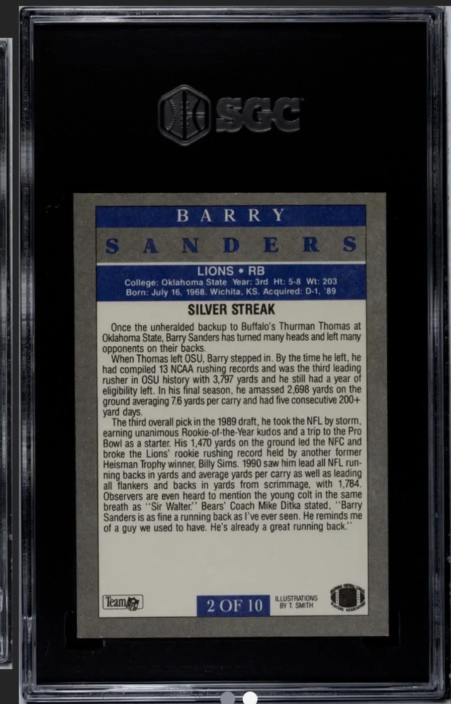 Thumbnail: Back of 1993 Rare Air Gold Michael Jordan promo card SGC graded
