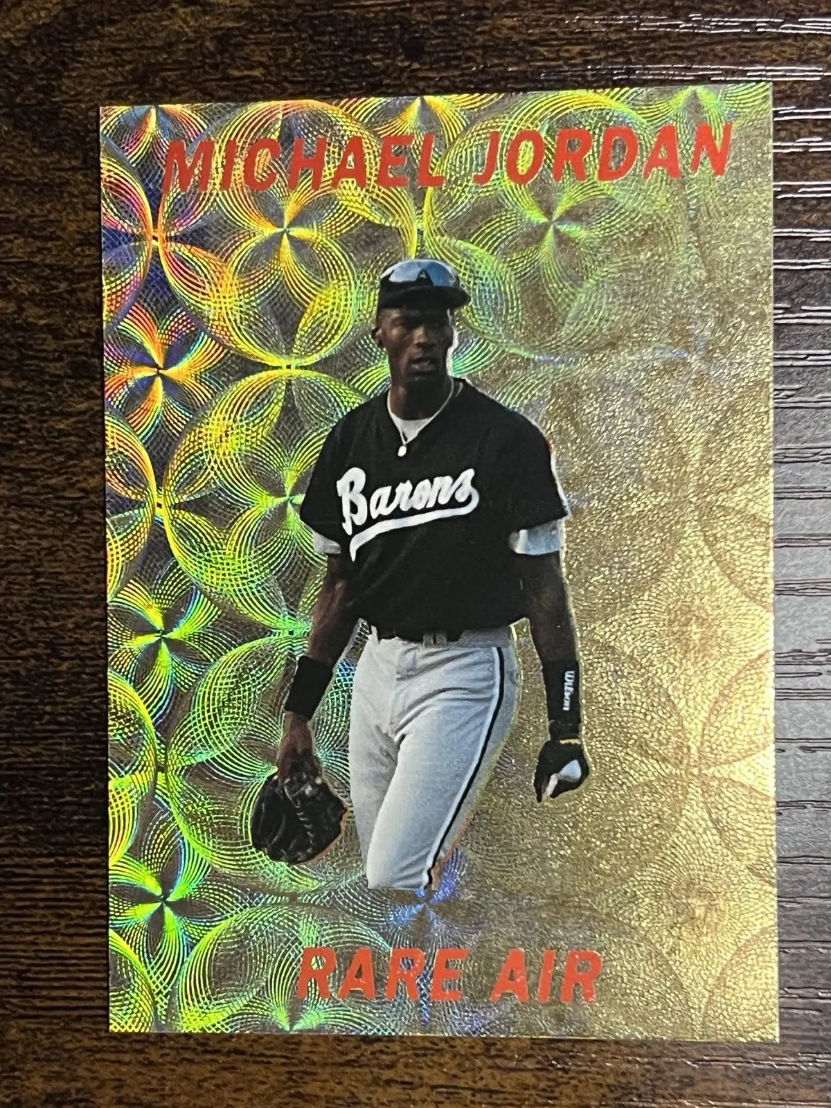1993 Rare Air Michael Jordan Gold Refractor Barons Card