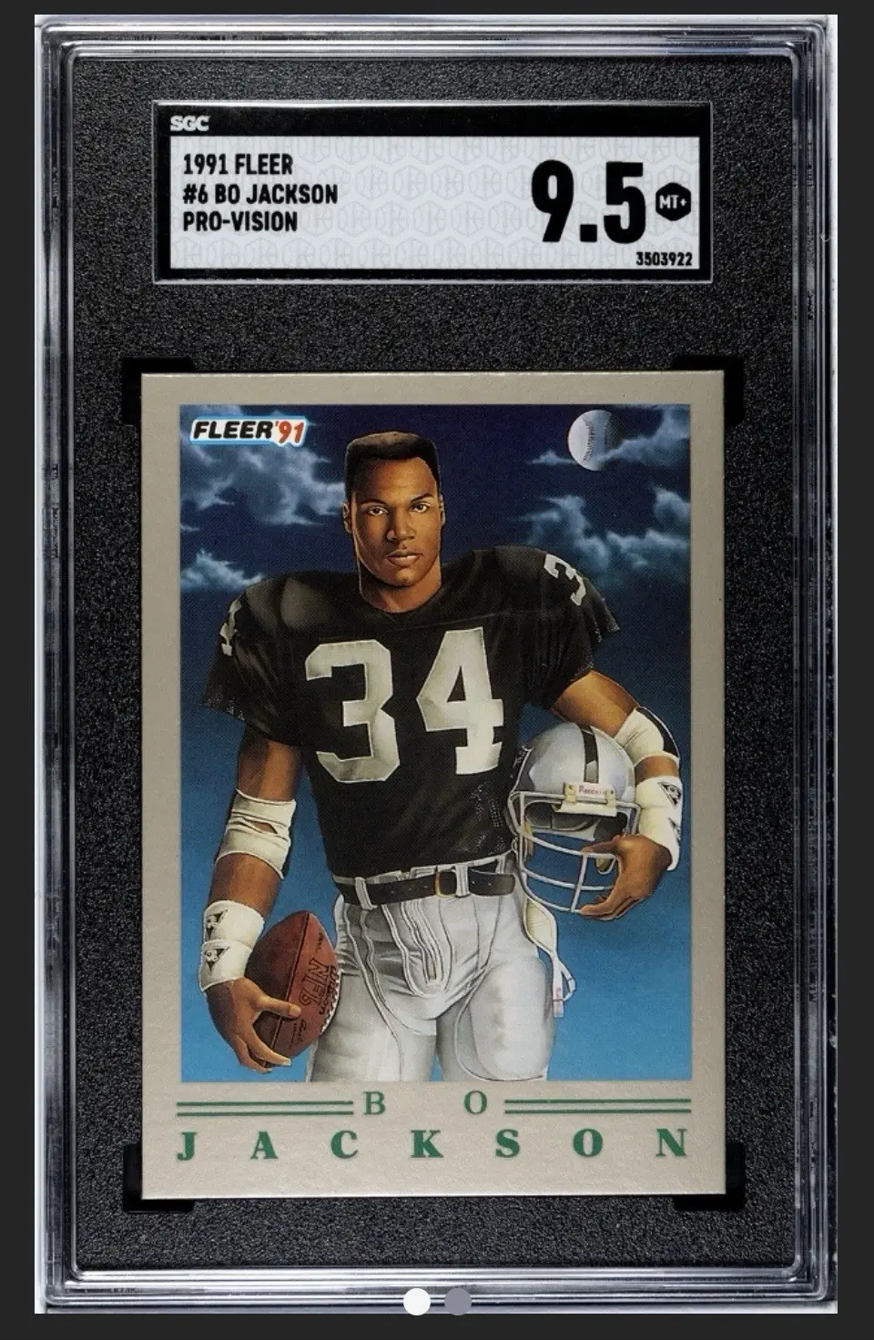 SGC graded 9.5 Bo Jackson 1991 Fleer Pro-Vision card.