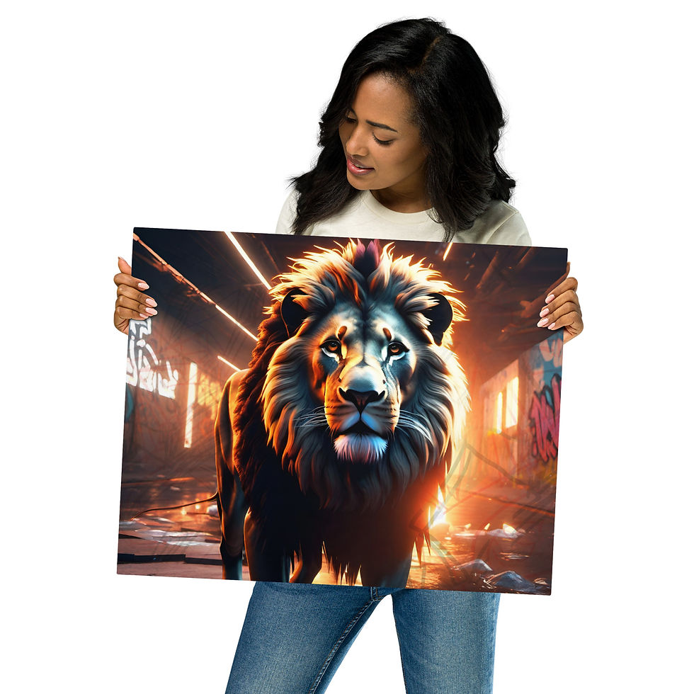 Thumbnail: "NY Lion"  Glossy Metal prints