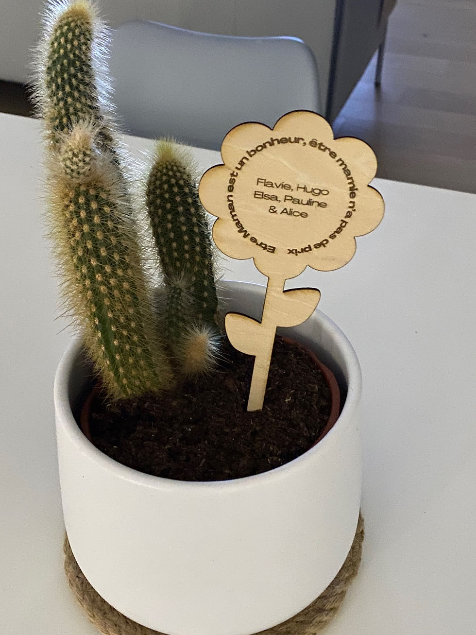 Fleurs en bois F&C personnalisable