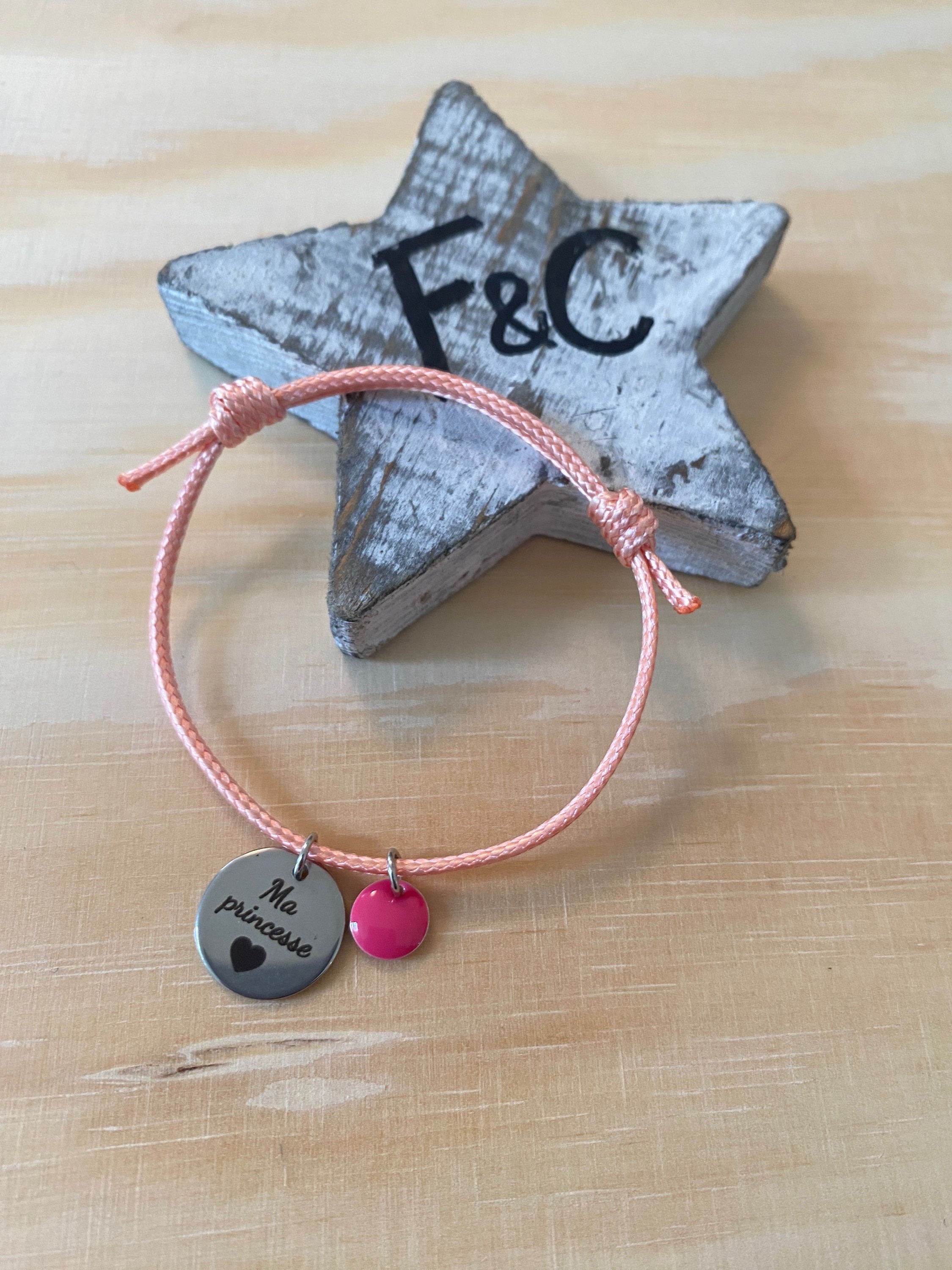 Bracelet réglable gravure F&C