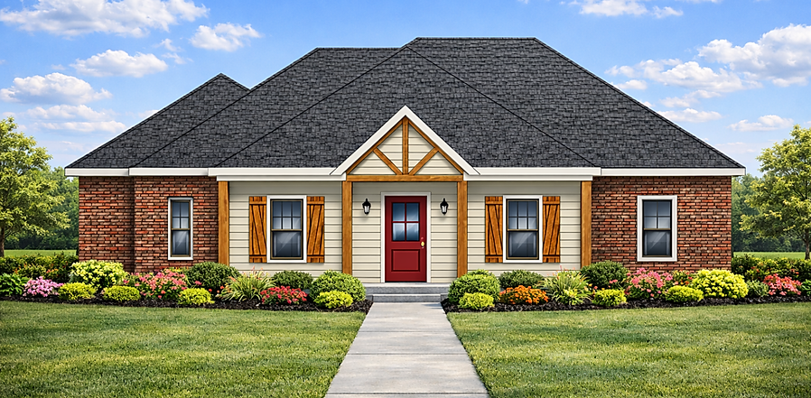 BELLE CHASE - SIMPLE Elevation - custom home builders - Lake Charles LA - Sulphur LA - De