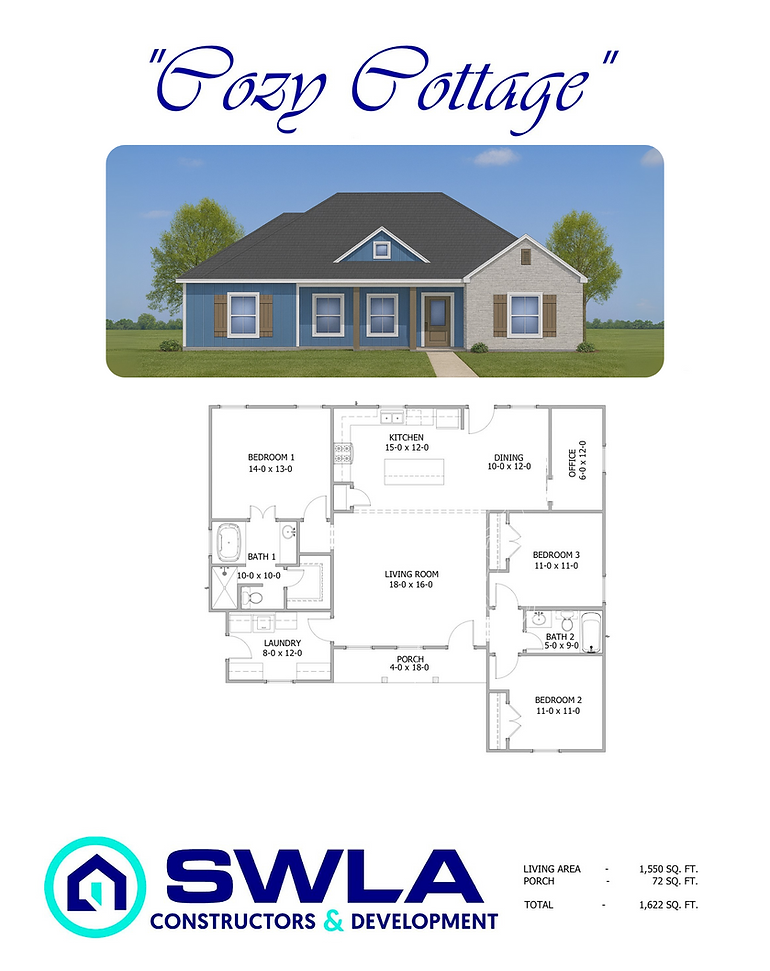 Cozy Cottage - custom home builders - Lake Charles LA - Sulphur LA - Deridder LA - Leesvil