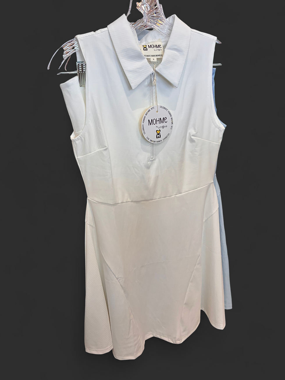 Thumbnail: Off white quarter-zip dress