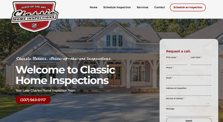Classic Home Inspections - Website designer - SLS Digital Consulting - Lake Charles LA - Services SEO - AEO - AI Optimization - Social Media Managment and Online Listings Managment - Louisiana - Texas - Mississippi - Arkansas