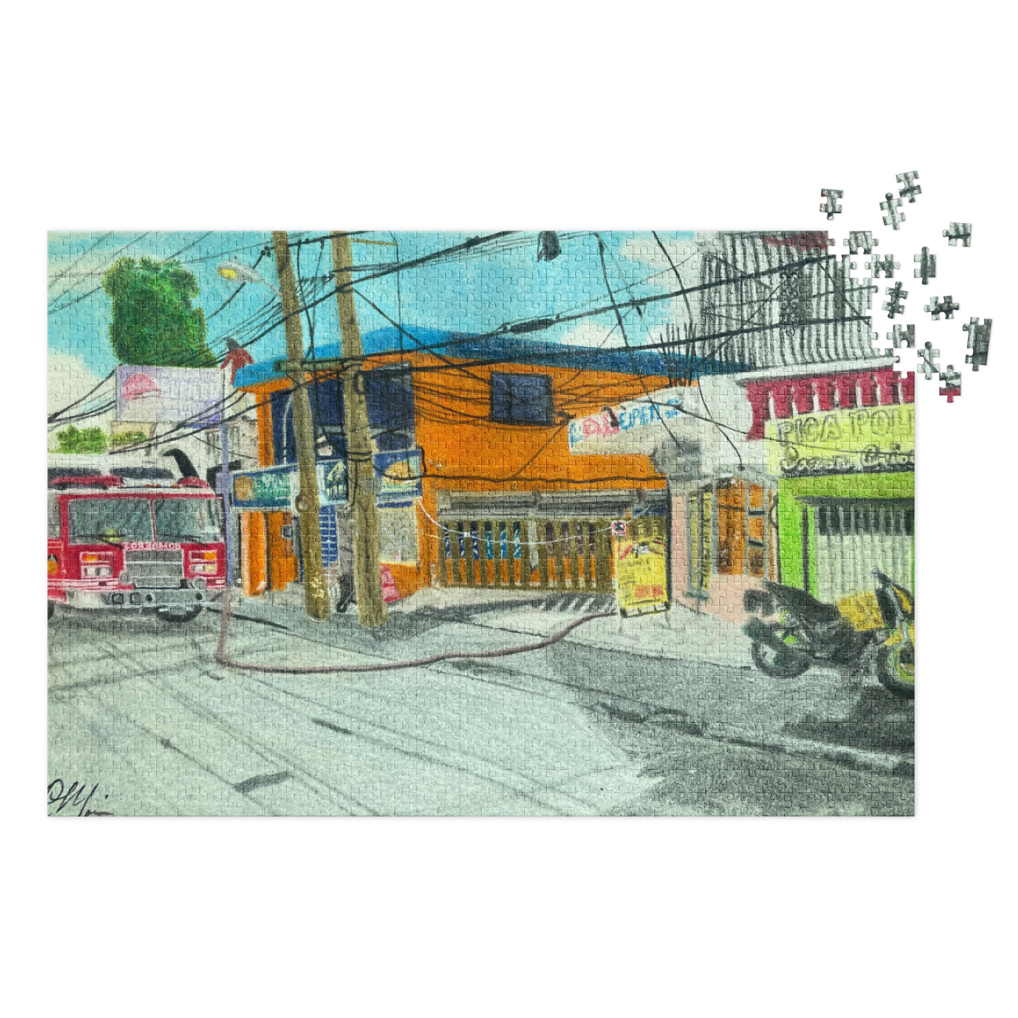 Las Calles de Romana Fine Art Jigsaw Puzzle | Metal Tin