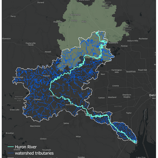 Blue Heron's intersection with the Shiawassee River, its watershed and connecting waterways.