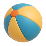 Pelota infantil azul y amarilla para juegos y psicomotricidad