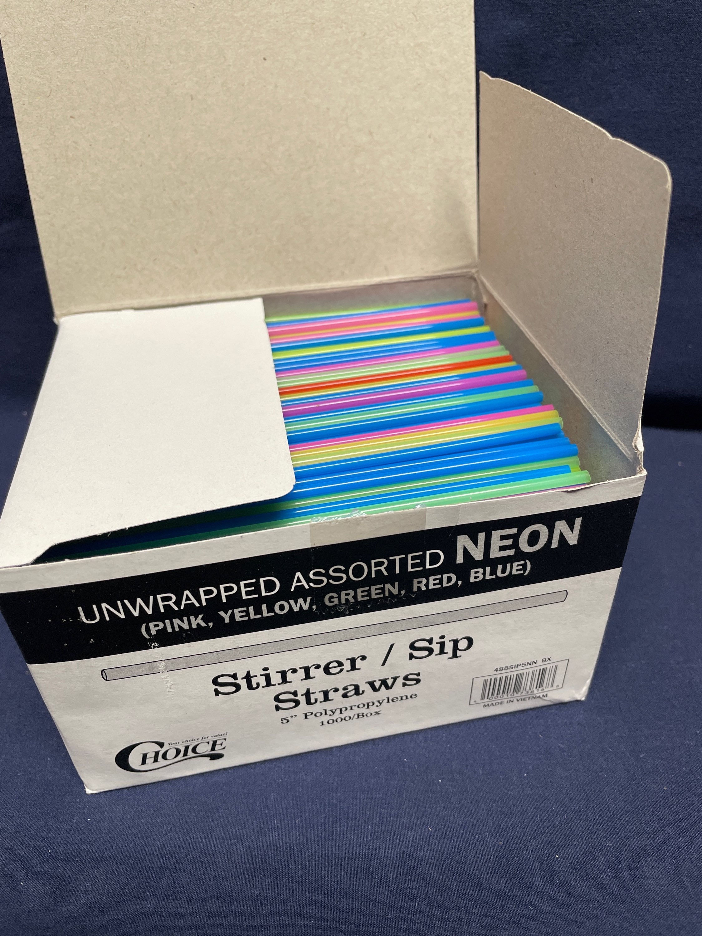 Choice Short Neon Straws 5” 1000ct