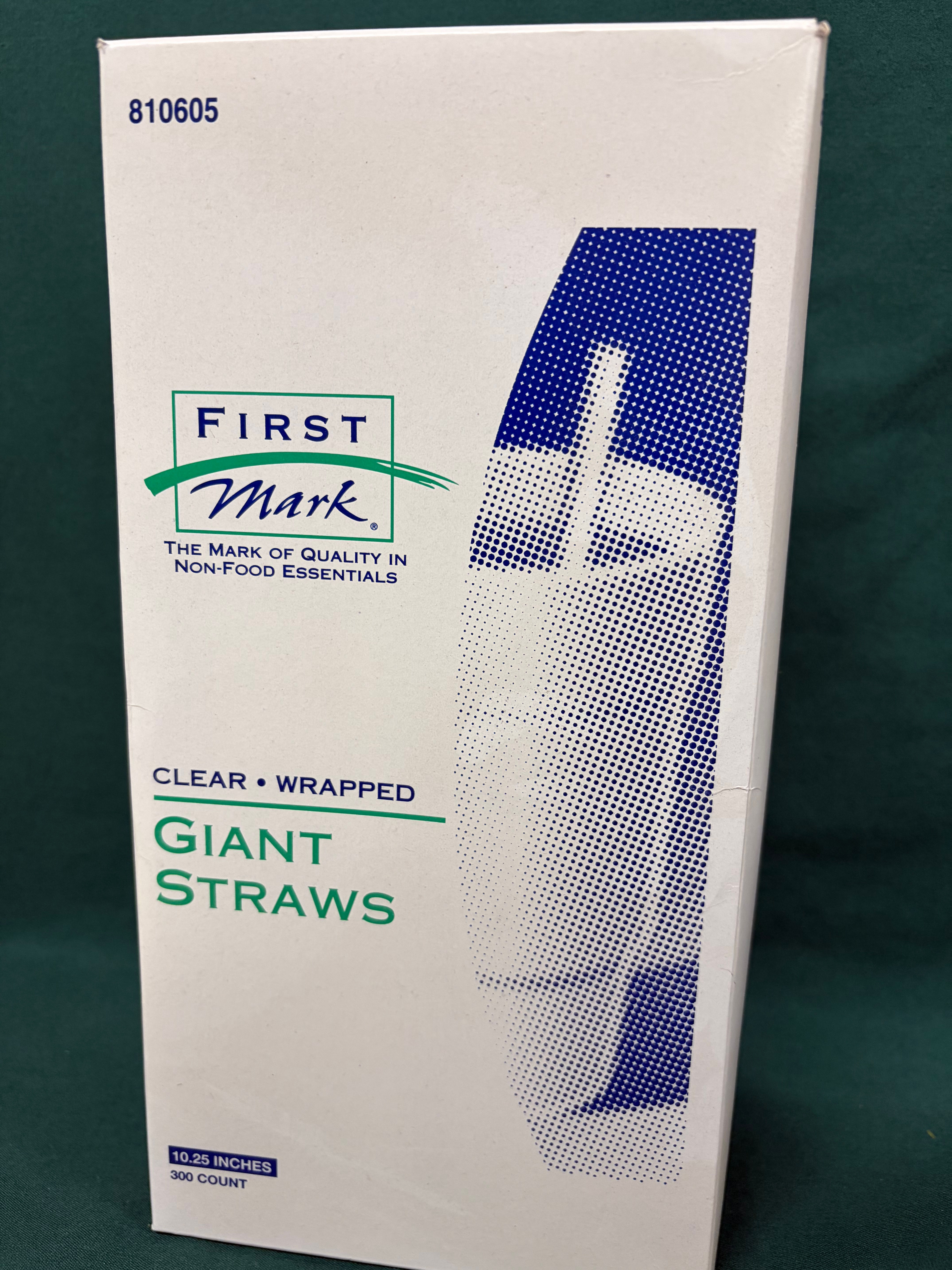 10.25” First Mark Clear Wrapped Straw 300ct