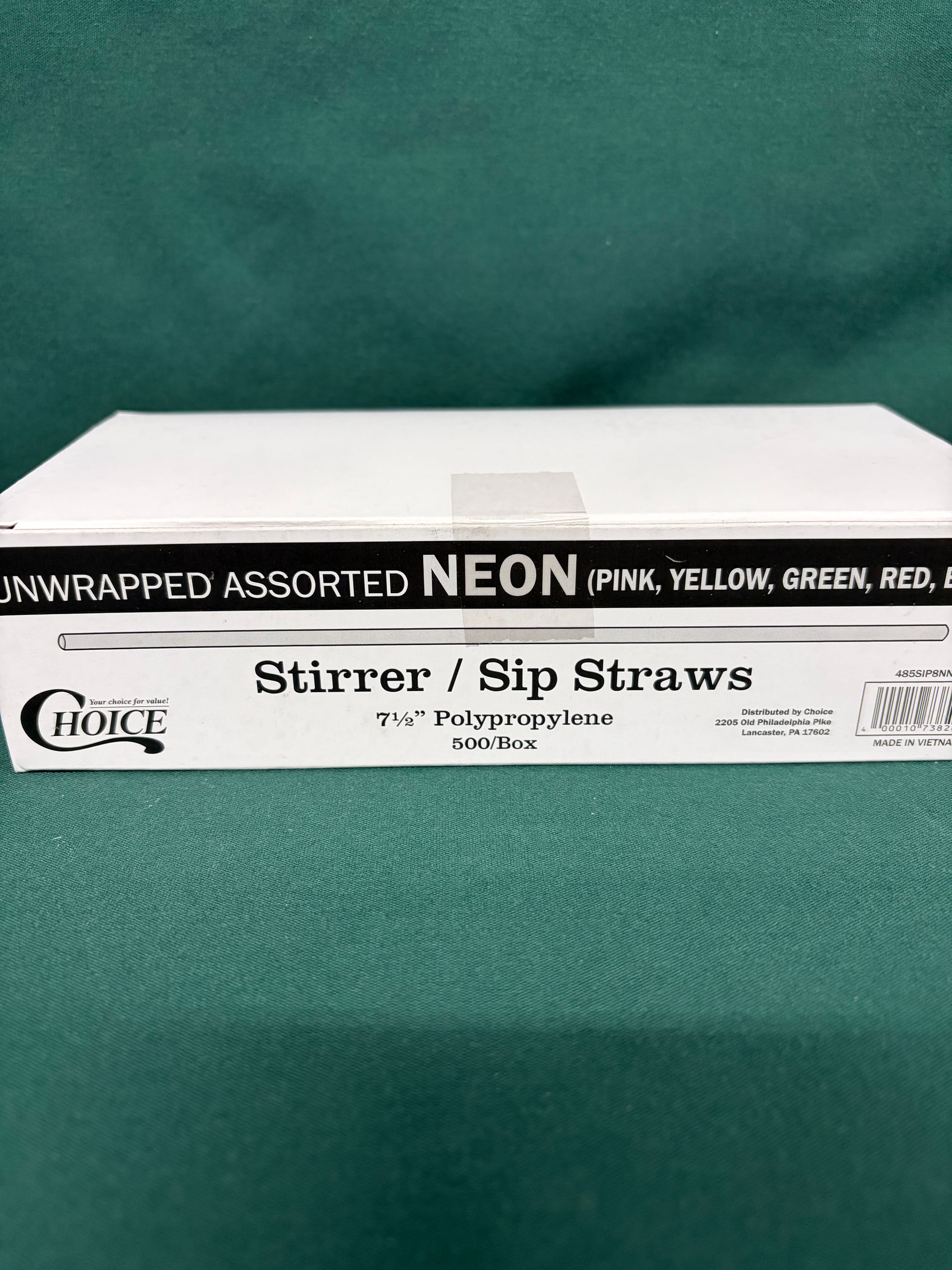 Choice Tall Neon Collins Straw 7 1/2” 500ct