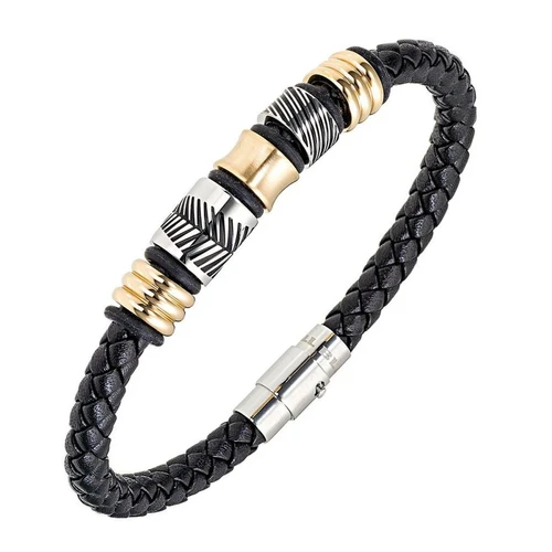 Bracelet homme en acier inoxydable et silicone noir et bleu, nuages Bracelet homme en acier inoxydable et silicone noir et bleu, nuages