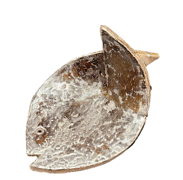 Ceramic fish jewellery dishes  silver leaf