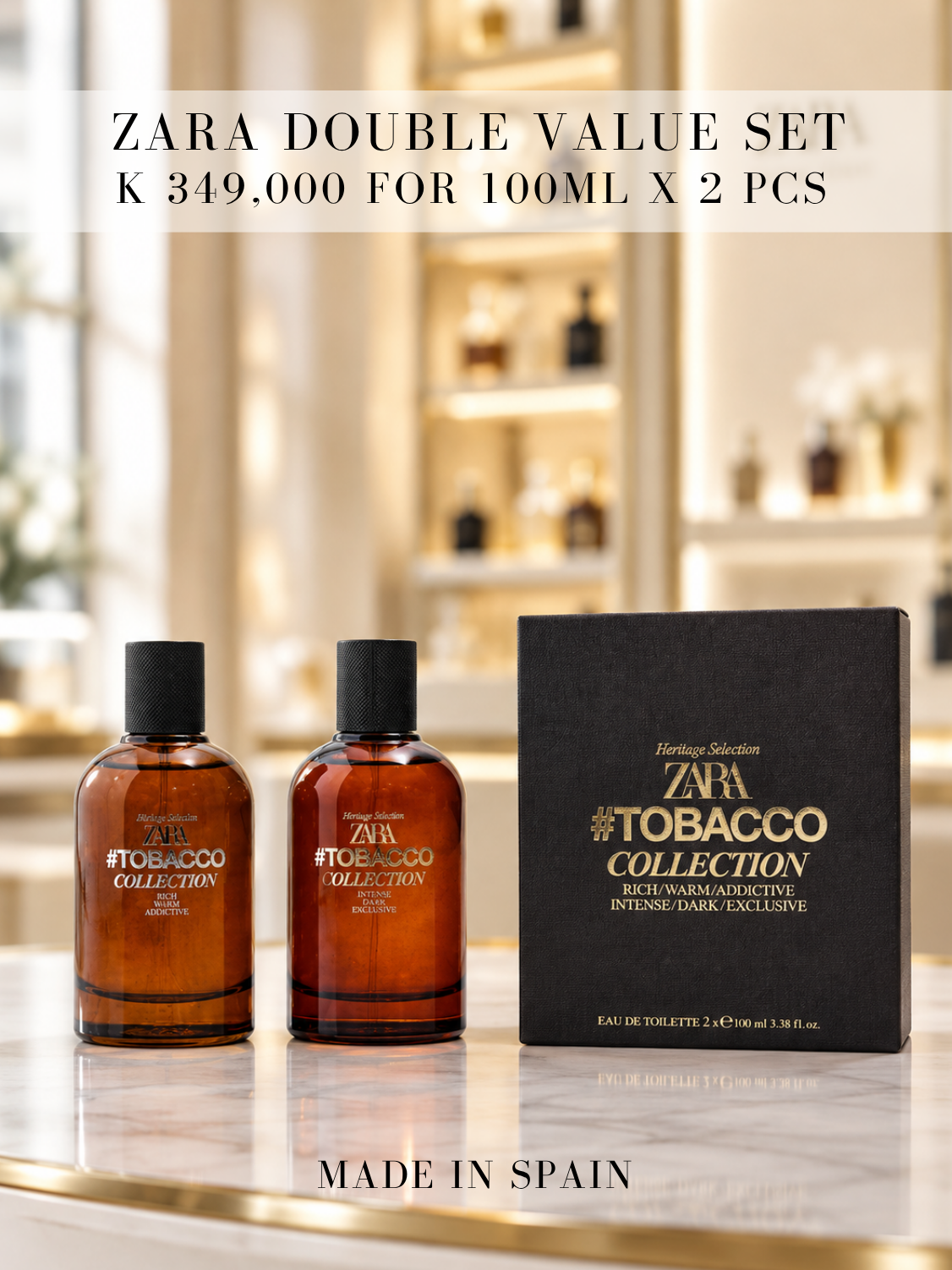 Zara Tobacco Collection for Men Double Value Set (100ml+100ml)