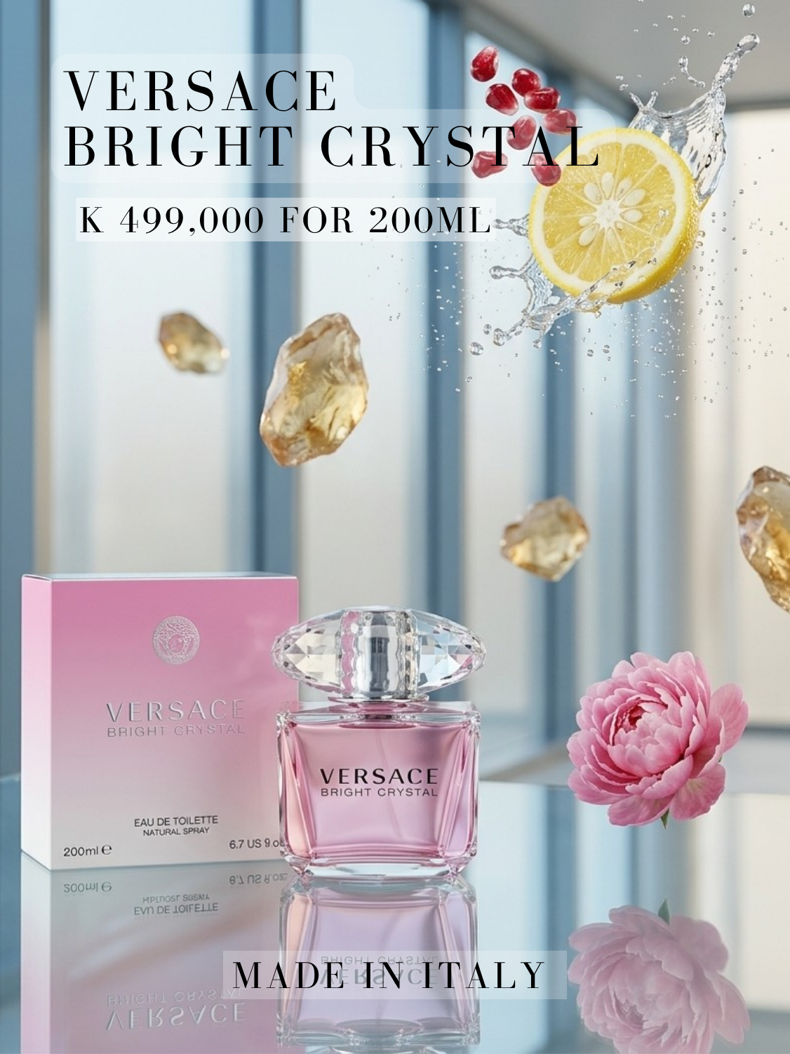 Versace Bright Crystal EDT Perfume for Women 200ml (Mega Size!)