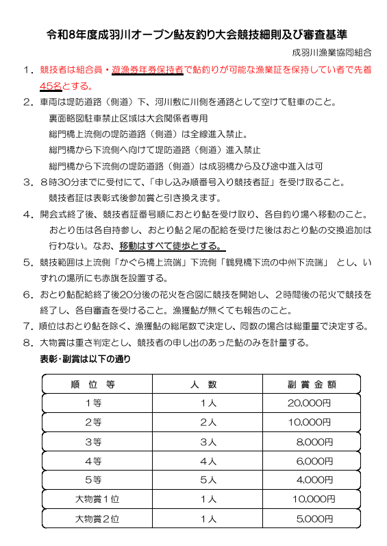 オープン鮎友釣り大会