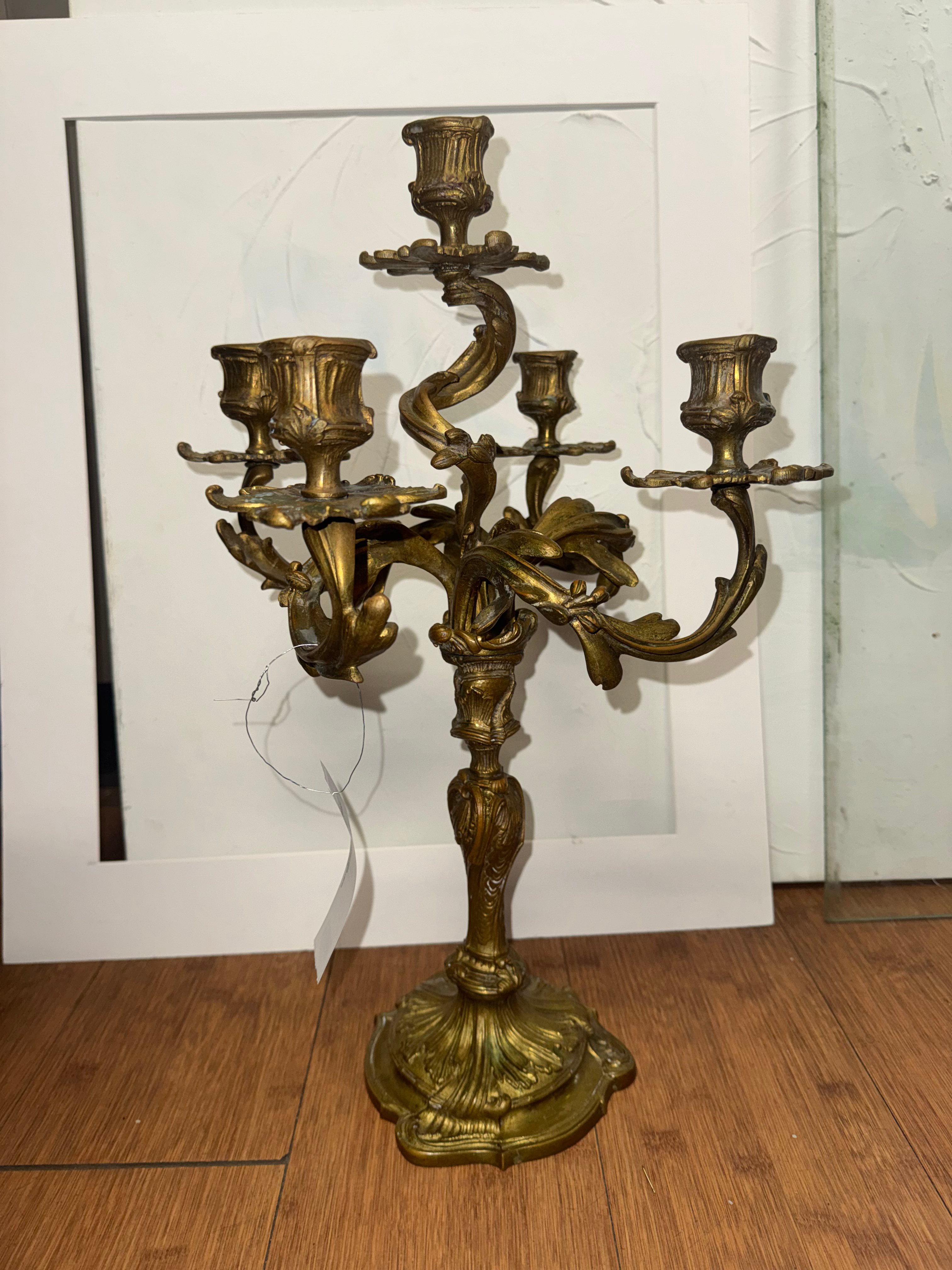 Vintage French Brass Candelabra-Classic European Decor
