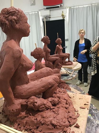 Atelier451 art studio clay sculpture class model nude sculpting lesson Veronica Petelin workshop