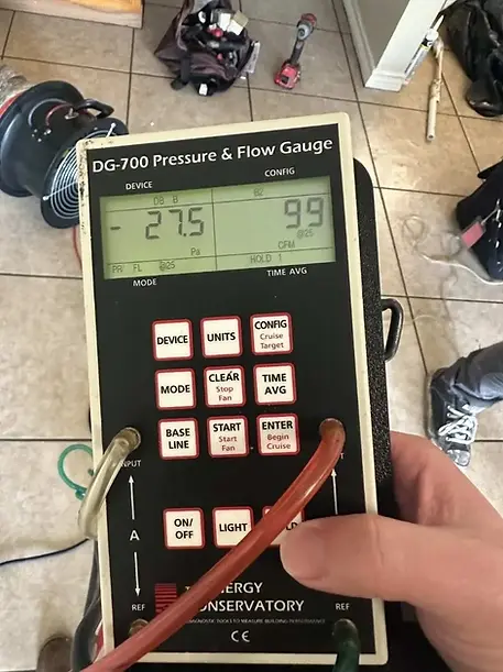 Duct leakage testing after duct sealing in Austin, TX