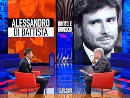 Alessandro Di Battista ospite a "Dritto e Rovescio"