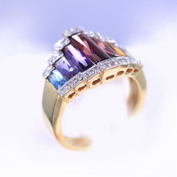 Thumbnail: Ladies Multi Semi-Precious Ring