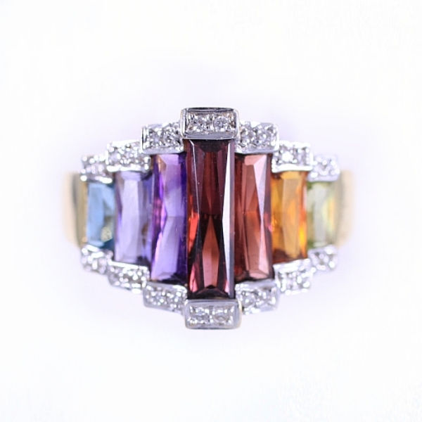 Thumbnail: Ladies Multi Semi-Precious Ring