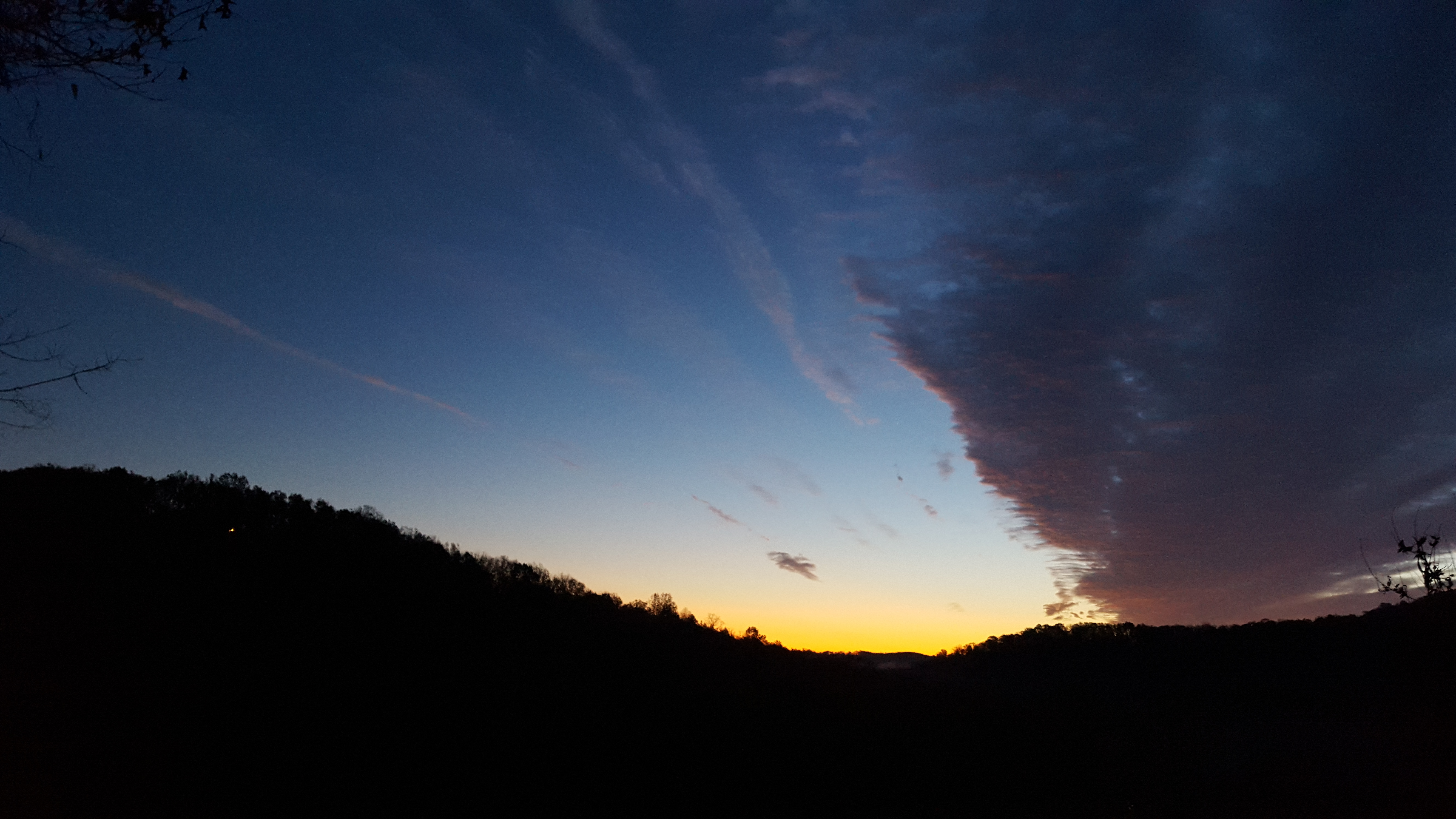 sunset at Peace Valley