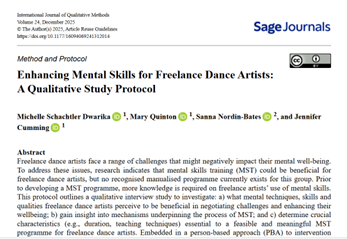 Enhancing Mental Skills for Freelance Dance Artists