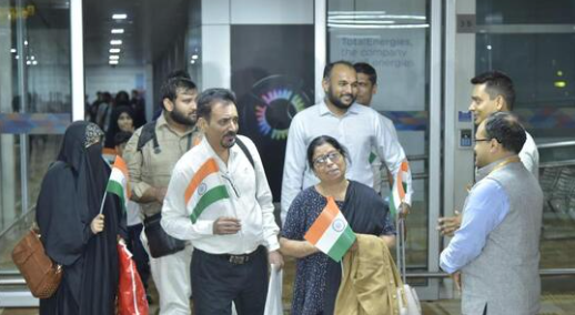 Minister of State for External Affairs Pabitra Margherita and MEA spokesperson Randhir Jaiswal welcomed the group at the airport.