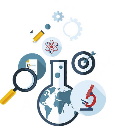 Illustration of different industries like science, medicine, engineering
